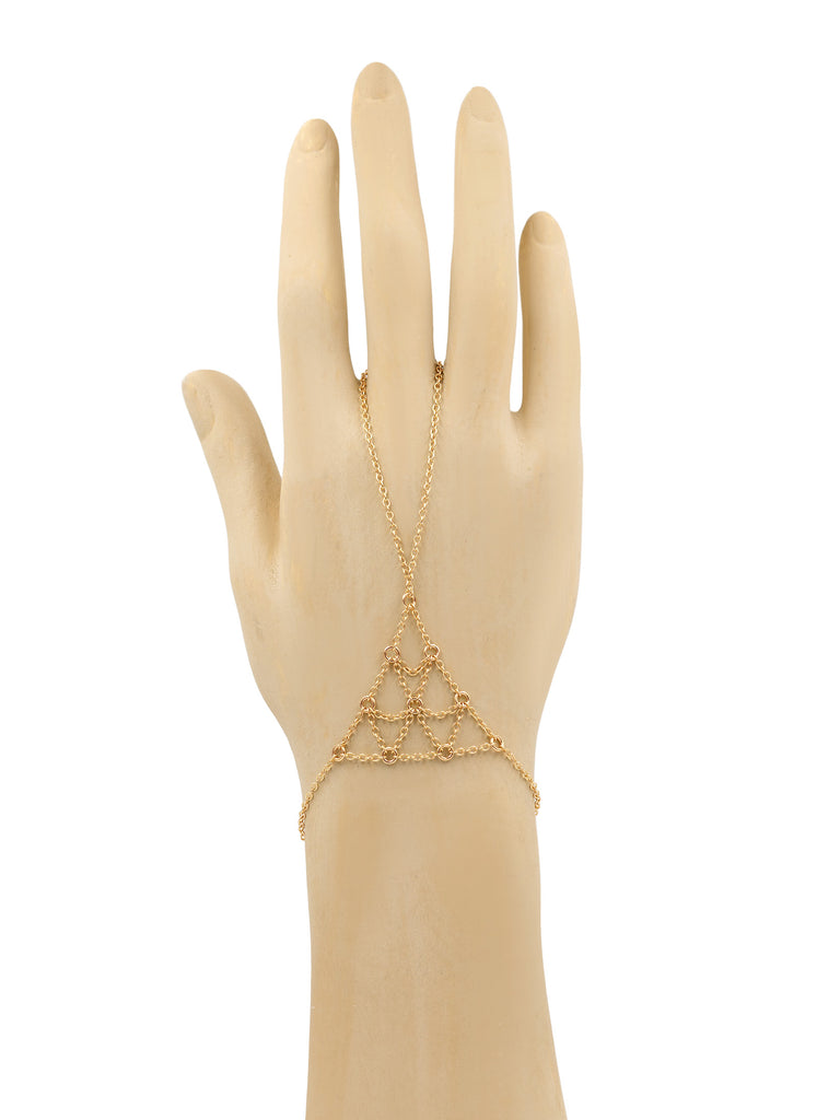 Pyramid Hand Chain - Goldish