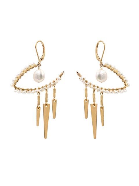 Eye of Ra / Horus Arrow Earring - Goldish
