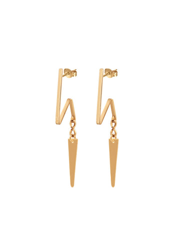 Lightning Earrings - Goldish