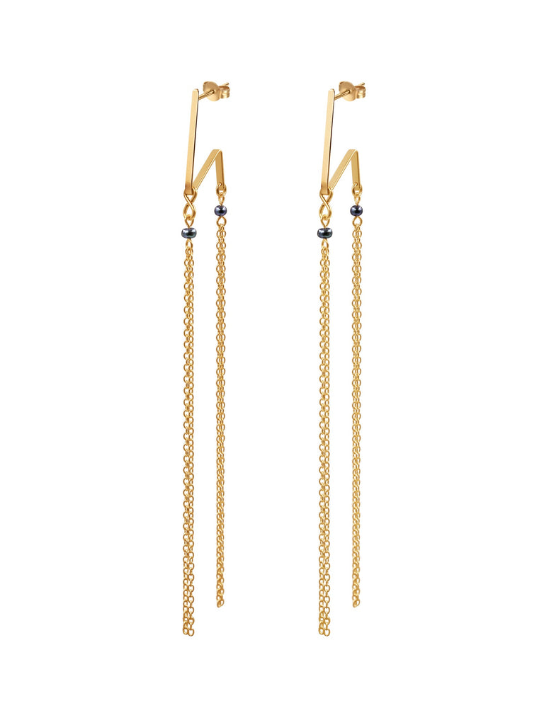 Doublicious Pearl Earring - Goldish