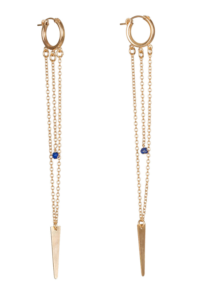 Cupid's Arrow Gemstone Earrings - Goldish