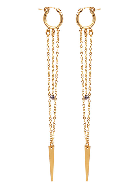 Cupid's Arrow Pearl Earring - Goldish
