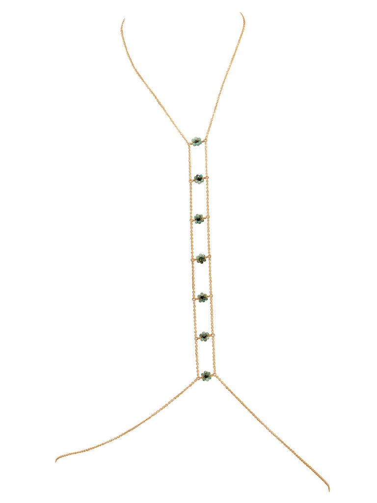 7 Chakras Flower Body Chain - Goldish