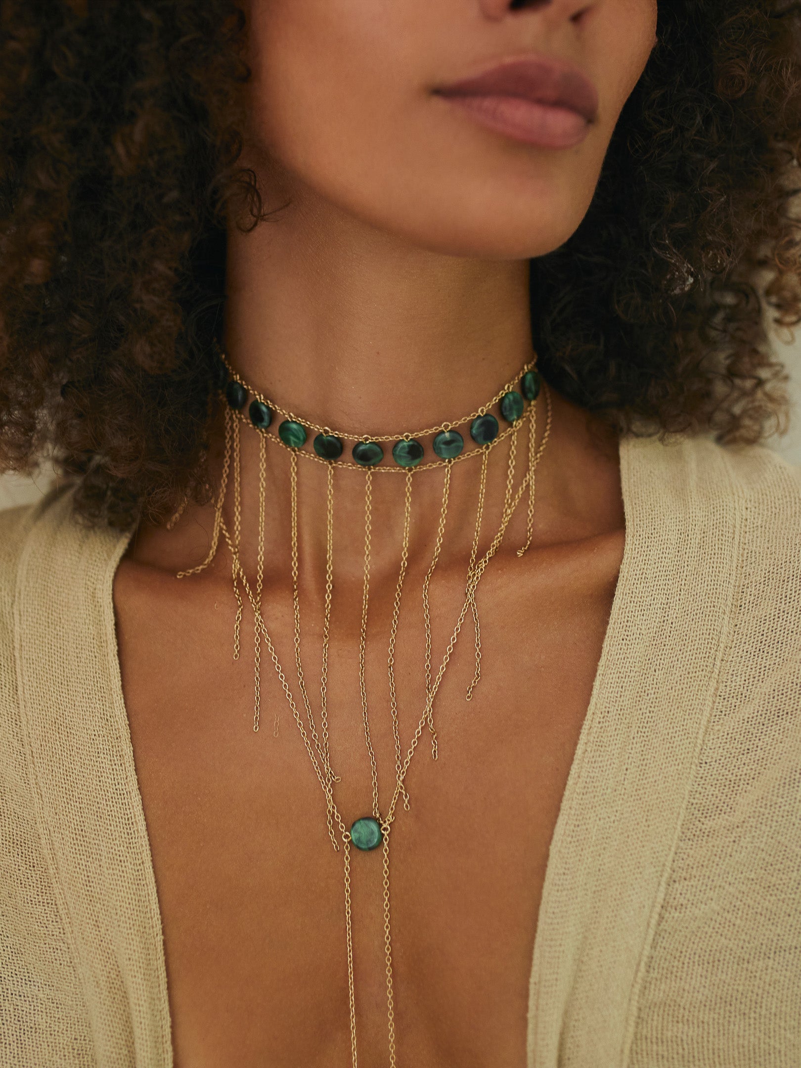 Waterfall Choker Circle Stone