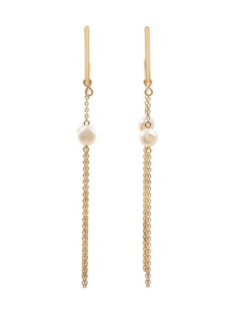Doublicious Large Pearl Earring - Goldish