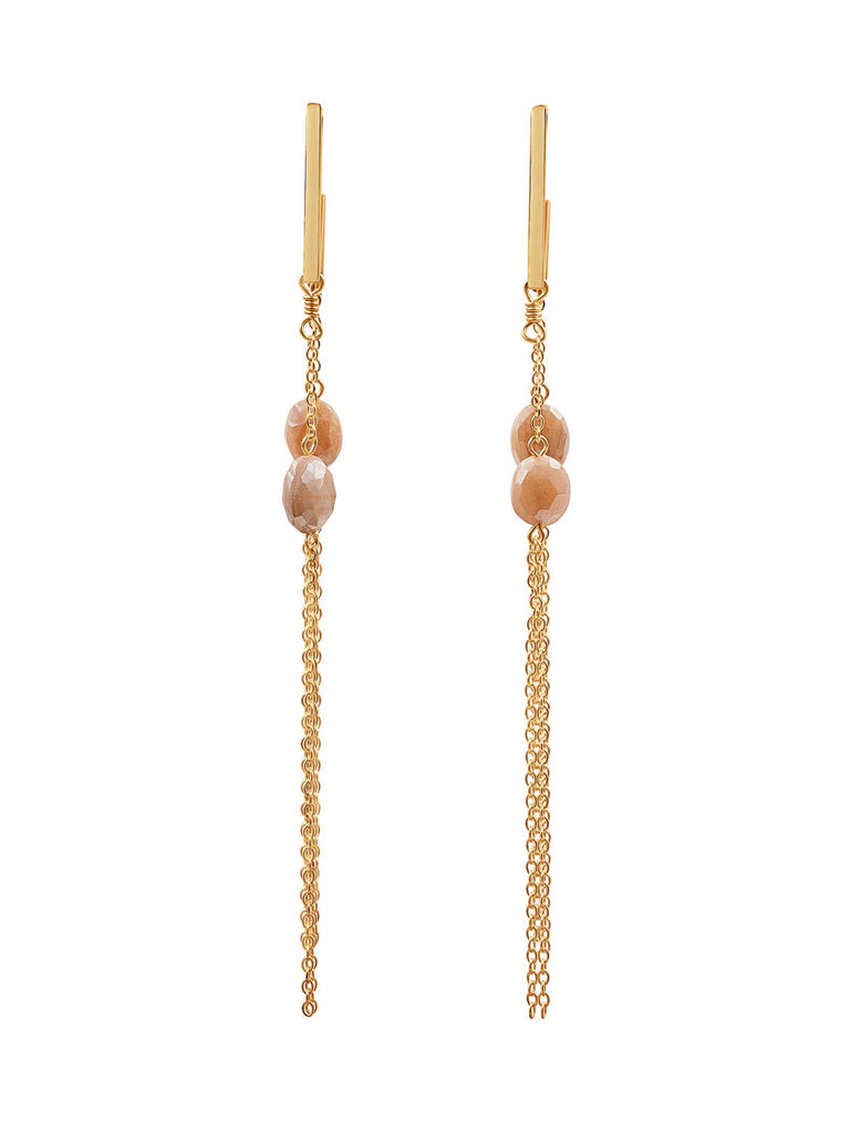 Doublicious Large Gemstone Earring - Goldish