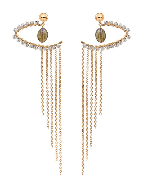 Eye of Ra / Horous Waterfall Earring - Goldish