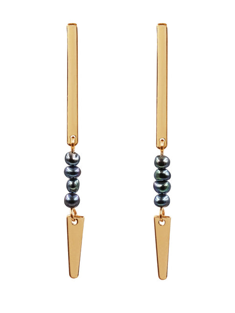 Spear Pearl Earring - Goldish