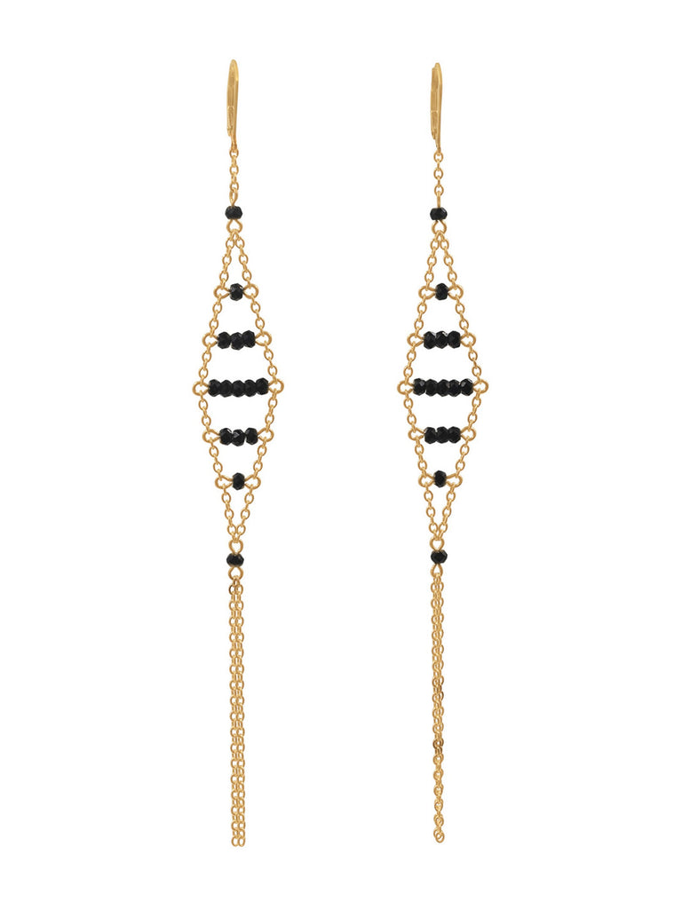 Pea Pod Gemstone Earring - Goldish