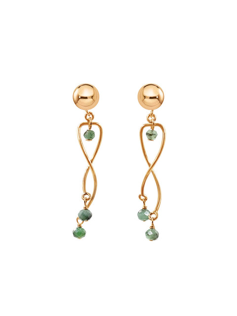 Hummingbird Gemstone Earring - Goldish