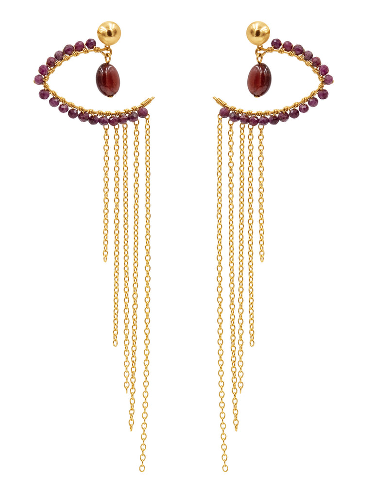 Eye of Ra / Horus Waterfall Earring - Goldish