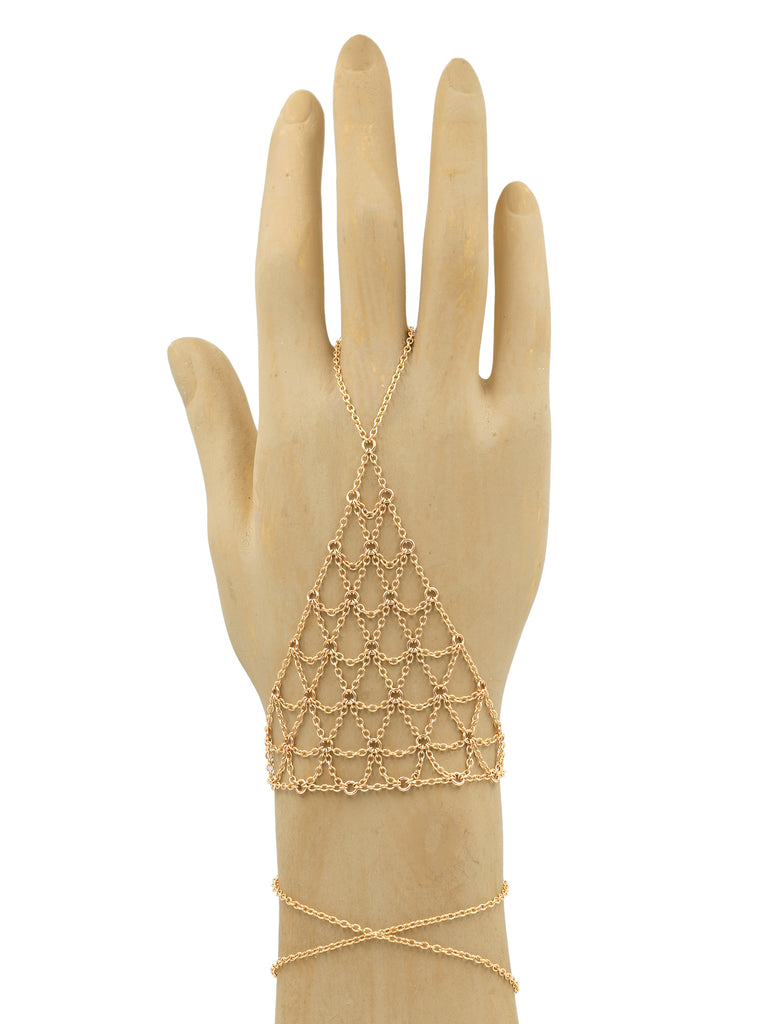 Mesh Portal Glove Hand Chain - Goldish