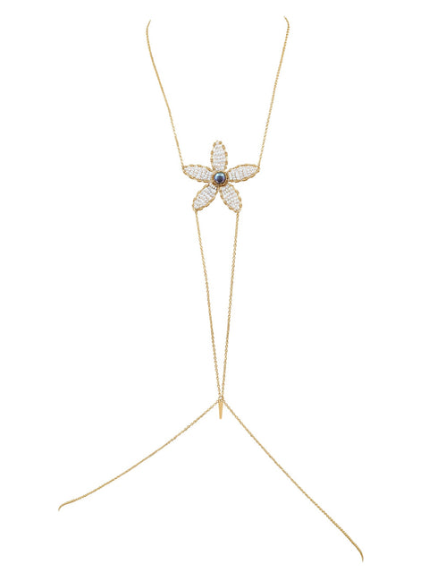 5 Point Flower Body Chain - Goldish