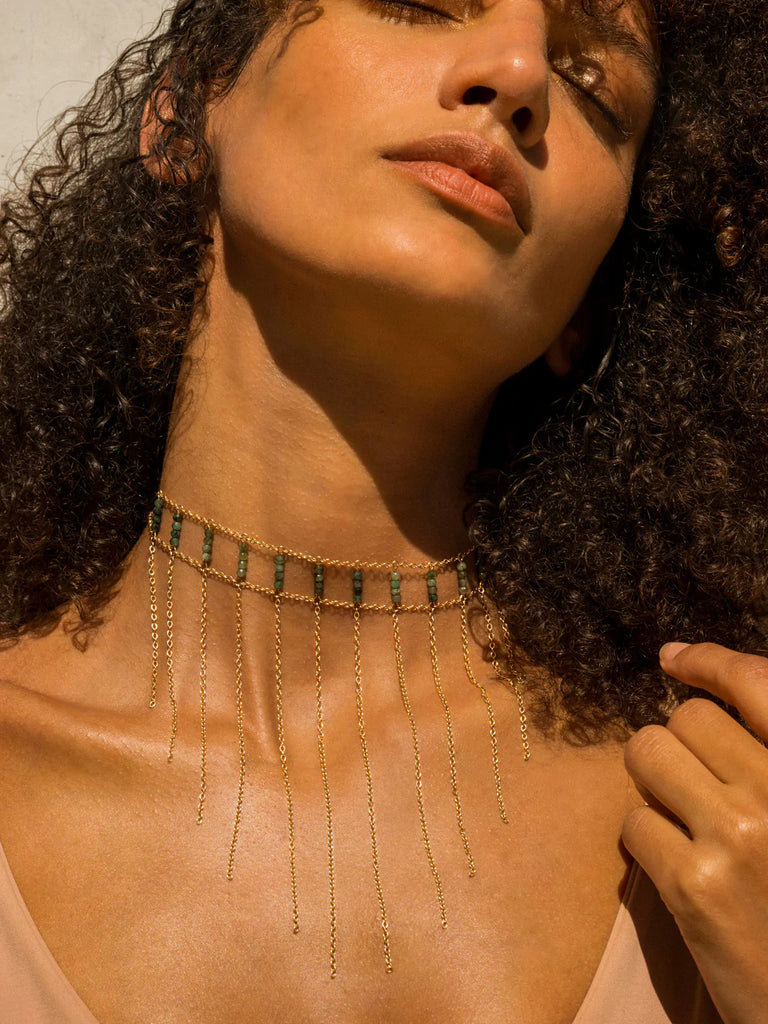 Waterfall Choker Gemstone - Goldish