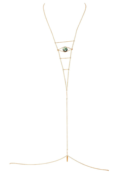 Abalone Cupid's Eye Bodychain - Goldish