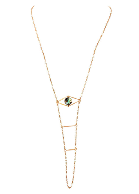 Abalone Cupid's Eye Handchain - Goldish