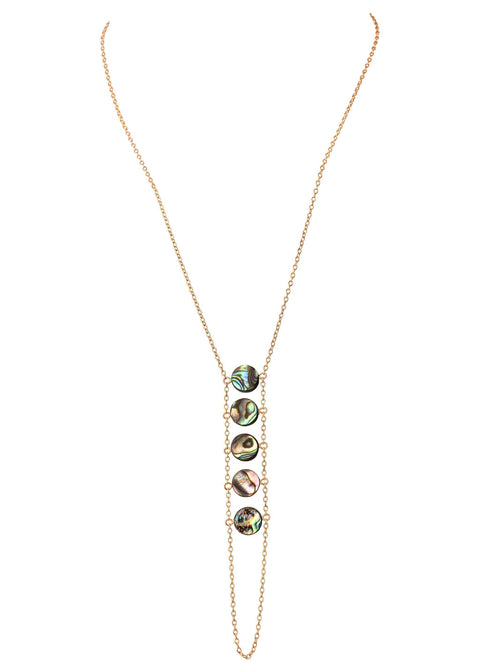 Abalone Ladders to Bliss Handchain - Goldish