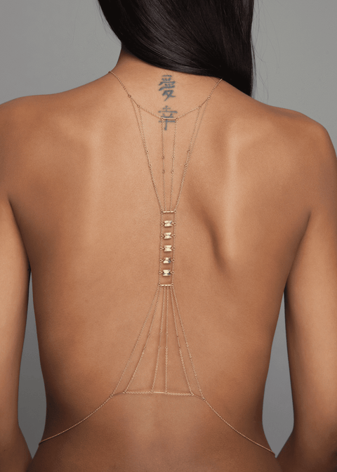 Crystal Double Heart Chakra - Goldish