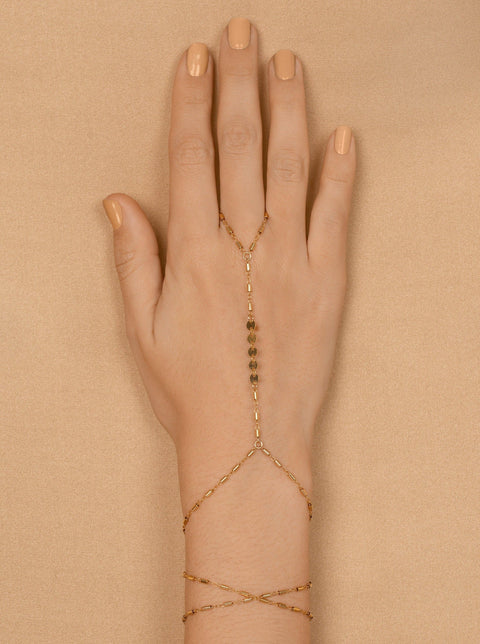 Disco Simplicity Hand Chain - Goldish
