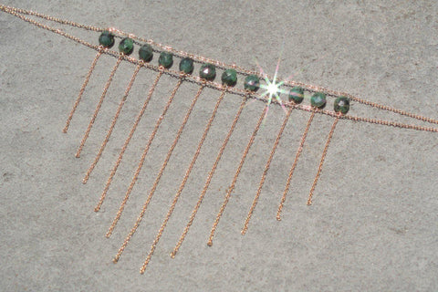 Gemstone Waterfall Choker - Goldish