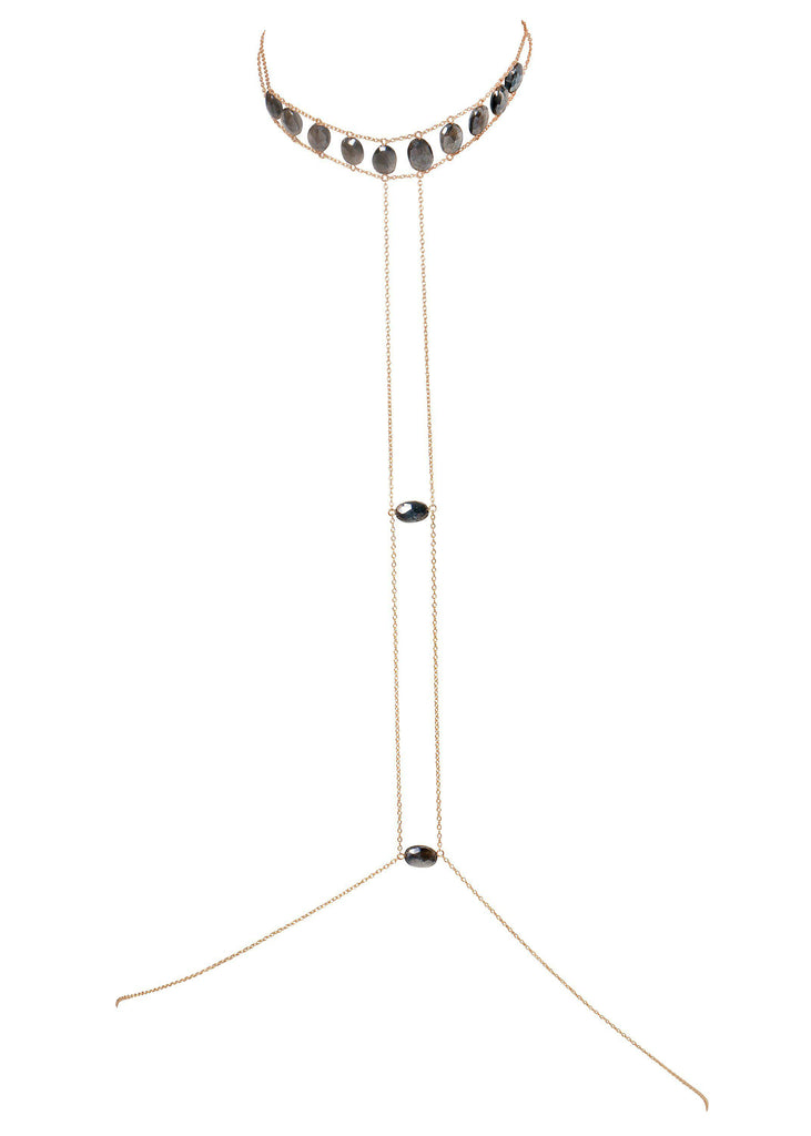 Gemstone Crown Choker - Goldish