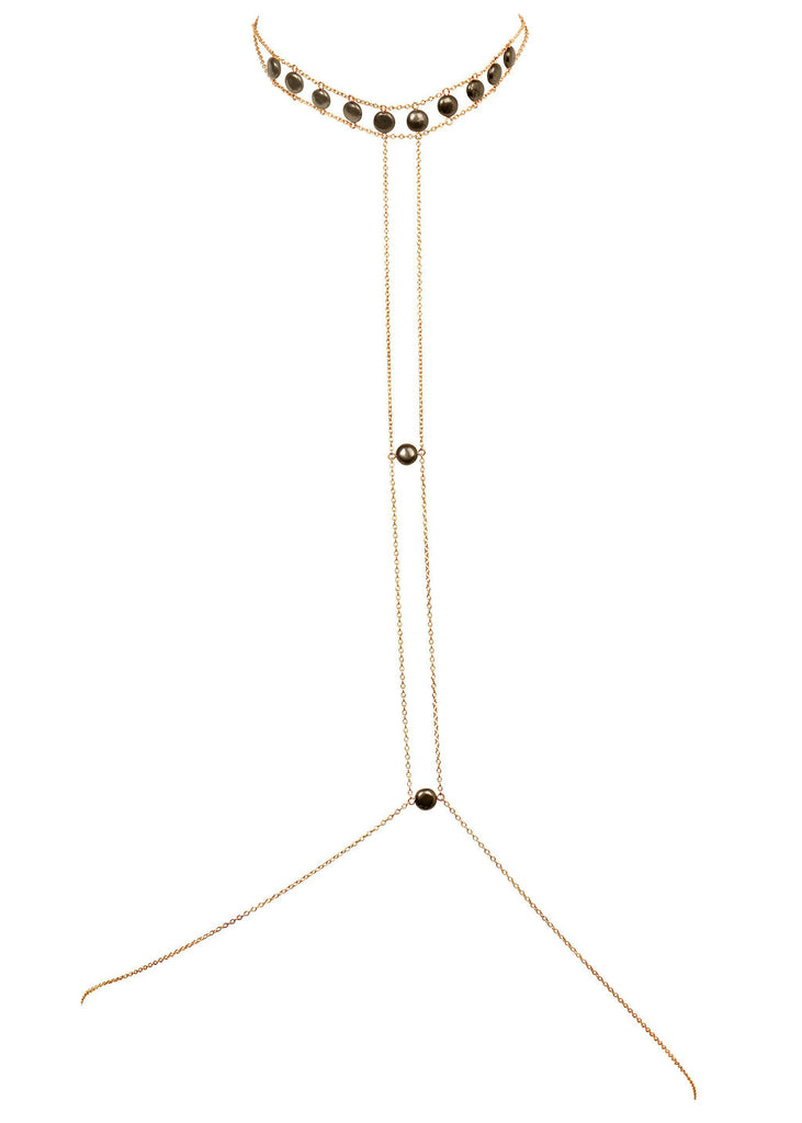 Gemstone Crown Choker - Goldish