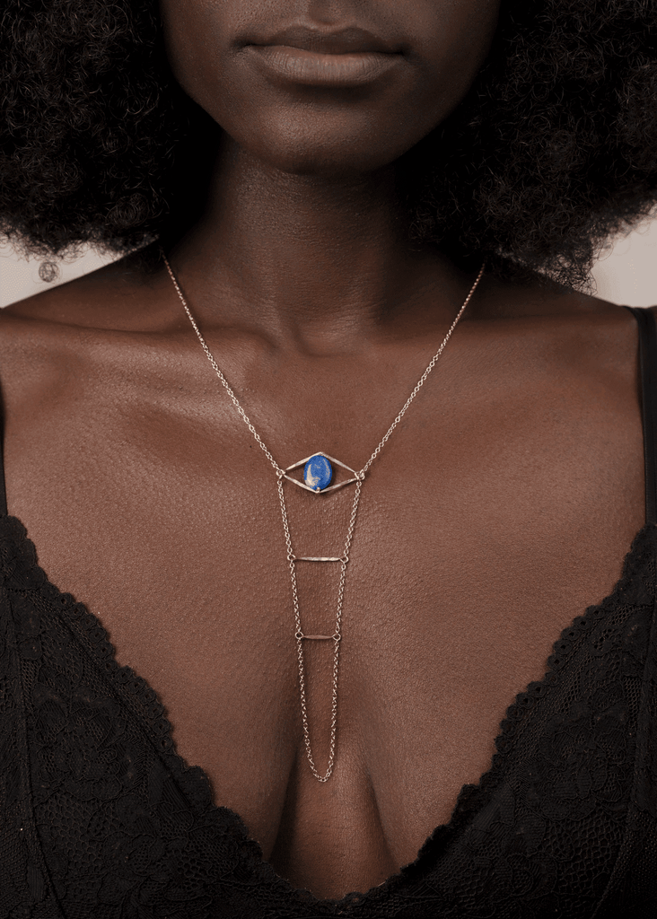 Gemstone Cupid's Eye Handchain - Goldish