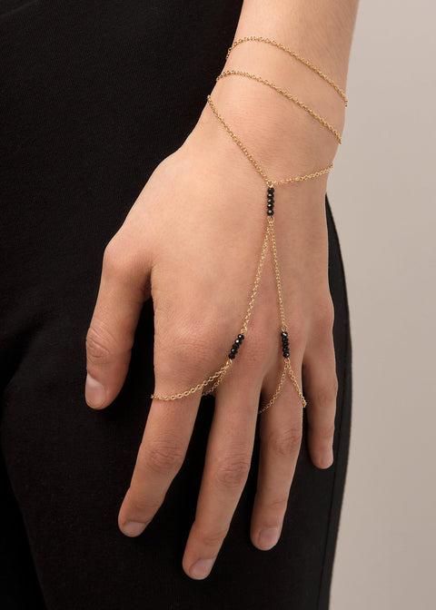 Gemstone Double Simplicity Handchain - Goldish