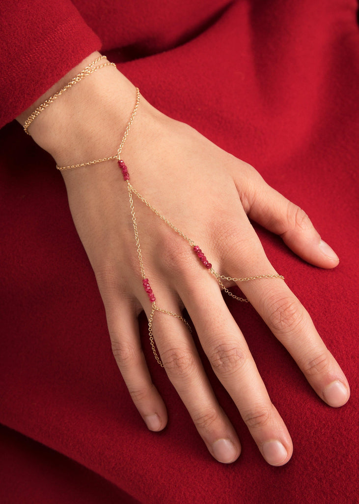Gemstone Double Simplicity Handchain - Goldish