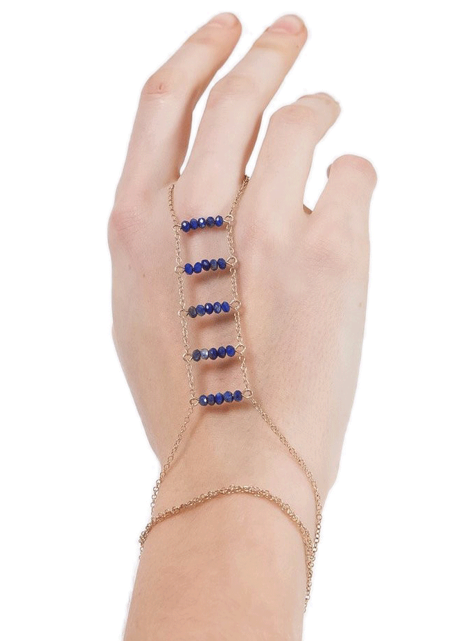 Gemstone Ladders to Bliss Beaded Handchain - Goldish