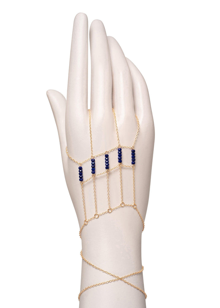 Gemstone Lion's Gate Handchain - Goldish