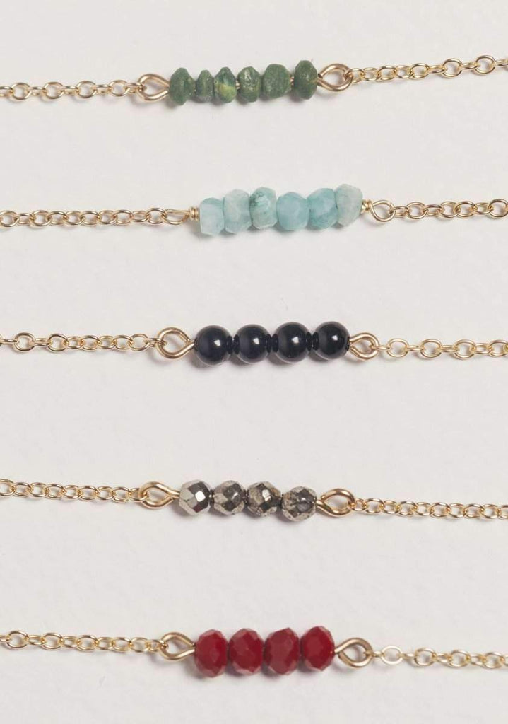 Gemstone Pyramid Handchain - Goldish