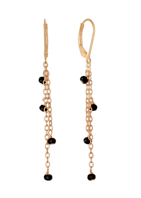Gemstone Vine Earring - Goldish