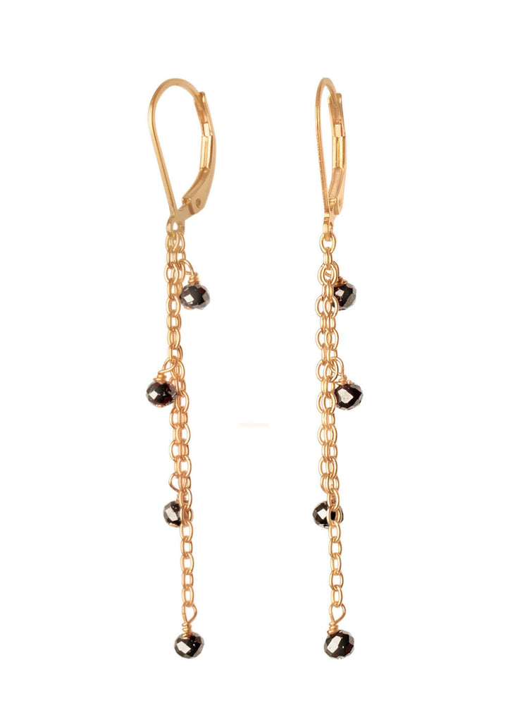 Gemstone Vine Earring - Goldish