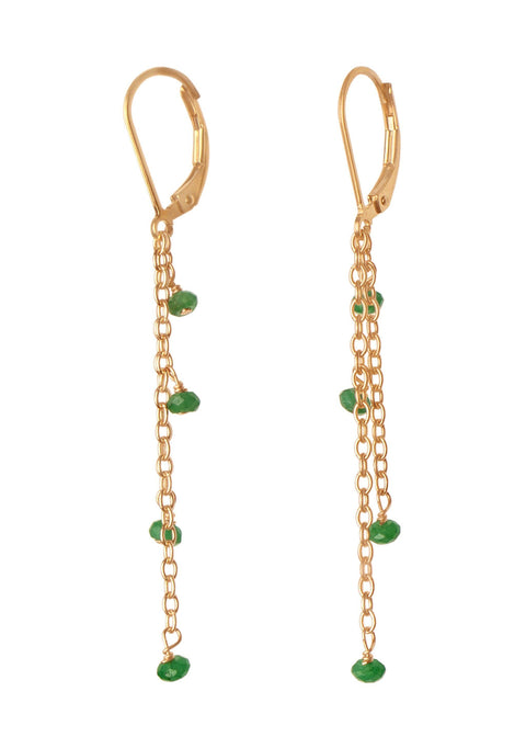 Gemstone Vine Earring - Goldish