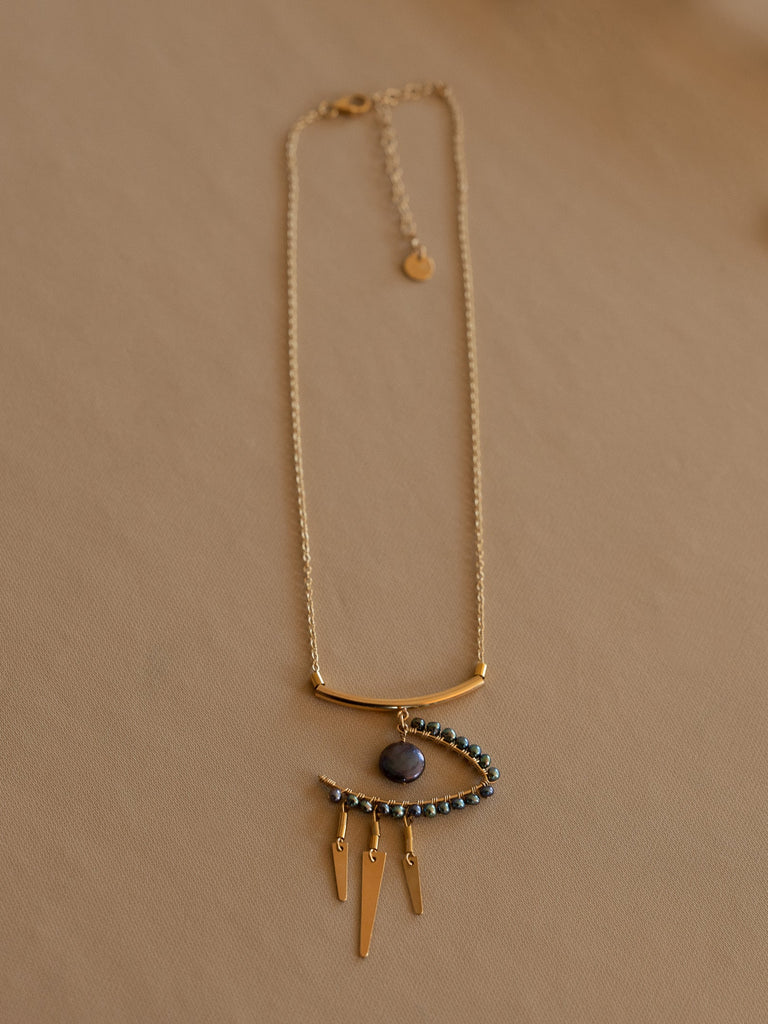 Eye of Ra Necklace - Goldish