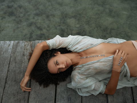 Spine Gemstone Body Chain - Goldish