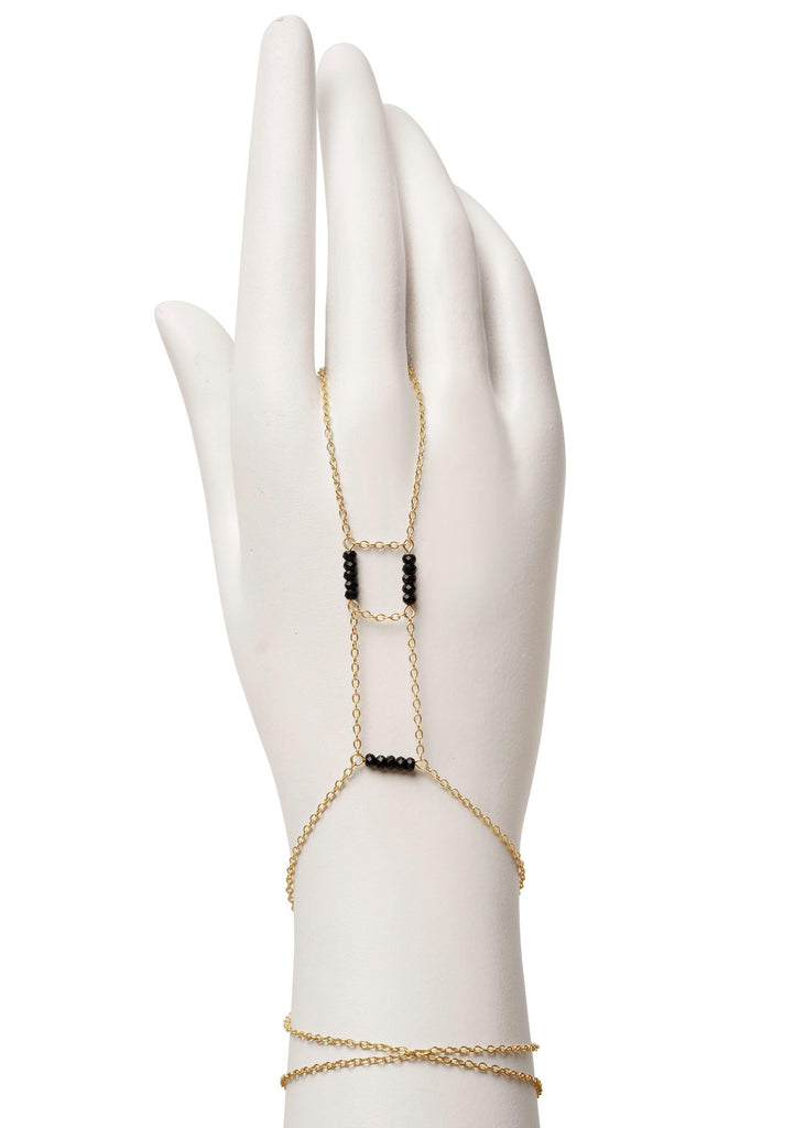 Gemstone Lion's Path Handchain - Goldish