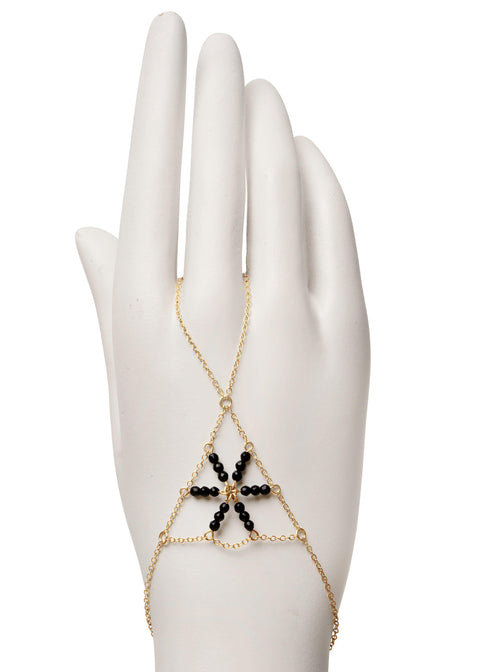Gemstone Pyramid Handchain - Goldish