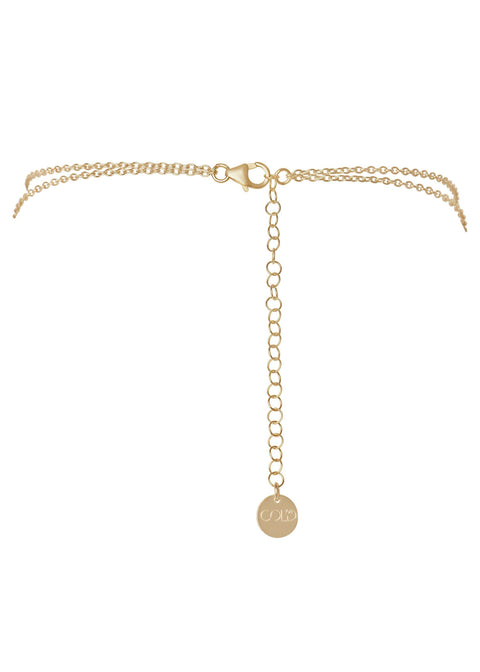 Circle Stone Waterfall Choker - Goldish