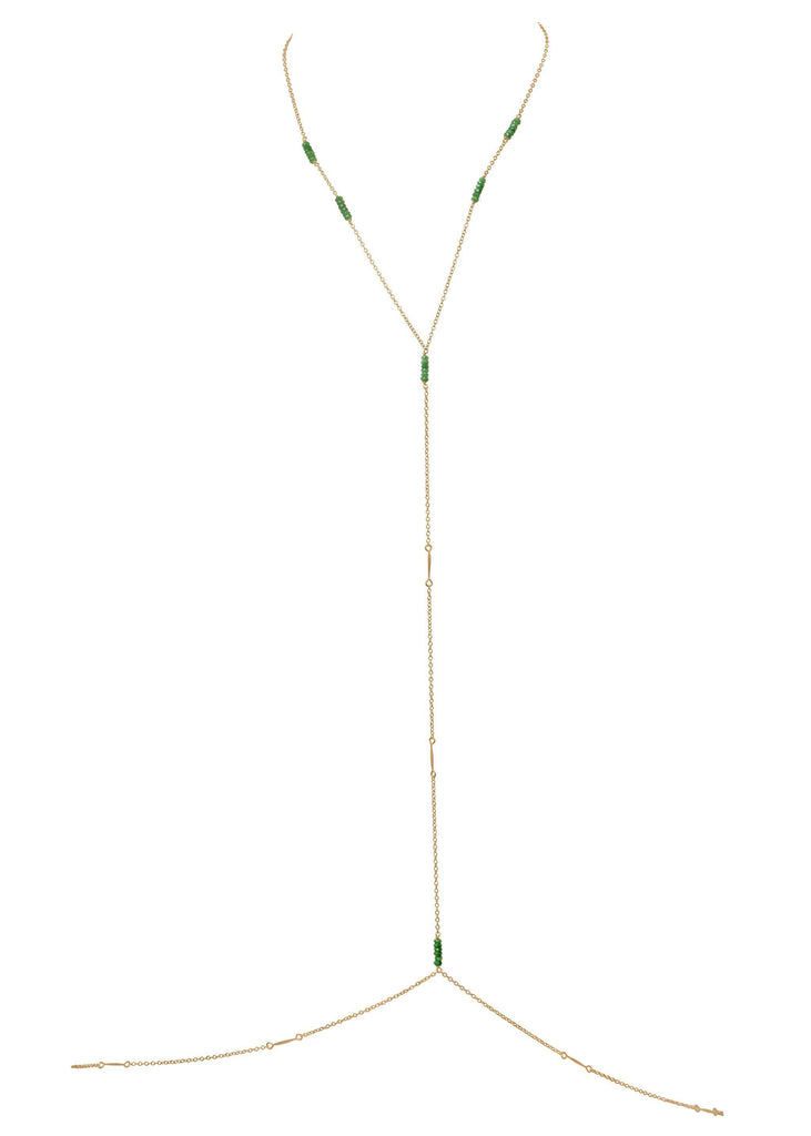 Gemstone Simplicity Bodychain - Goldish