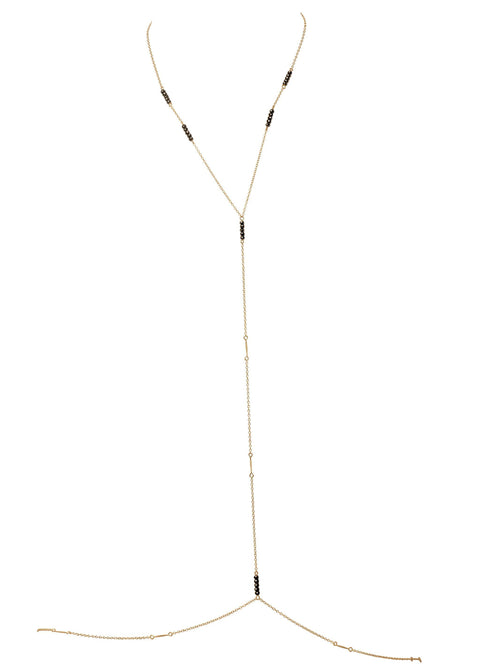 Gemstone Simplicity Bodychain - Goldish