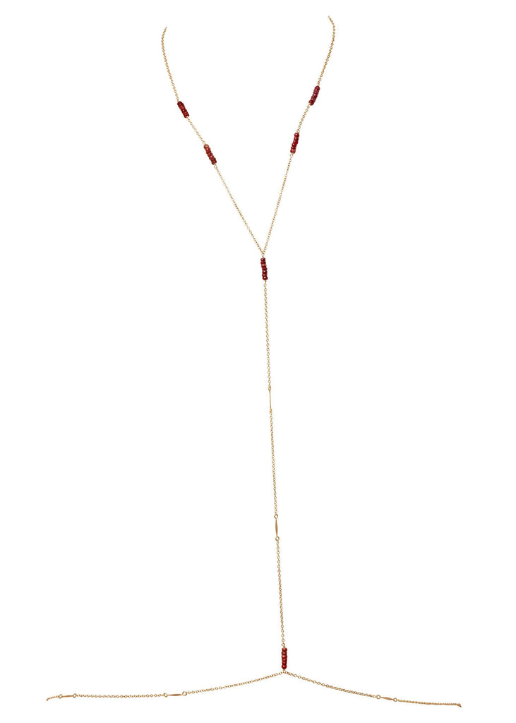 Gemstone Simplicity Bodychain - Goldish