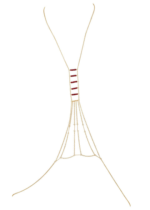 Gemstone Beaded Heart Chakra - Goldish