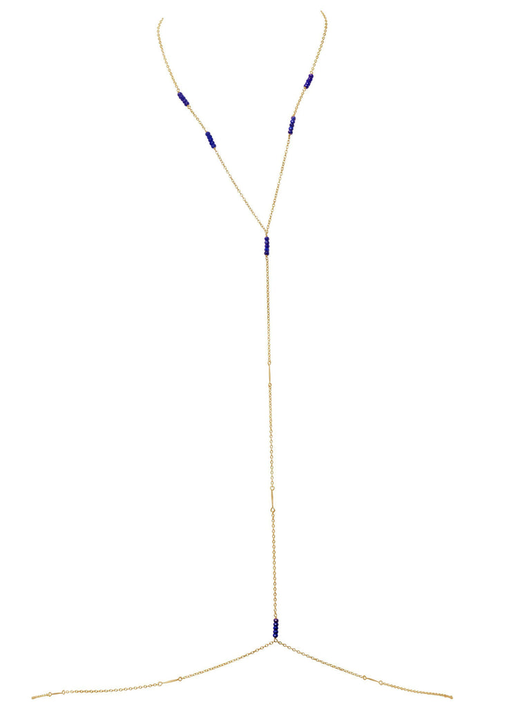 Gemstone Simplicity Bodychain - Goldish