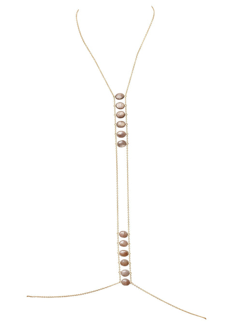 Moonstone Ladders To Bliss Bodychain - Goldish