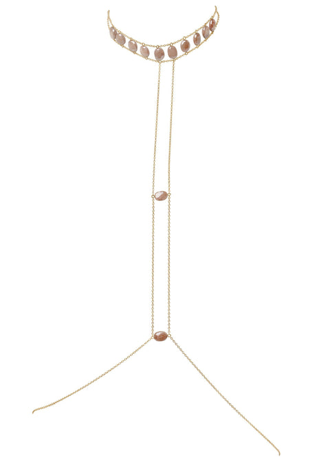 Gemstone Crown Choker - Goldish