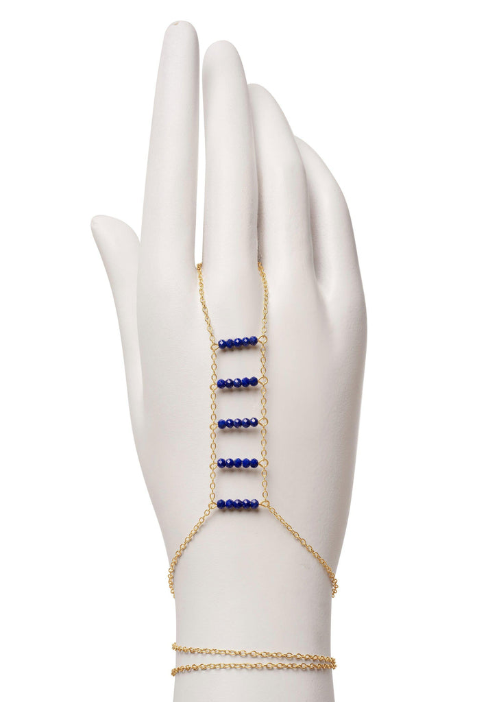 Gemstone Ladders to Bliss Beaded Handchain - Goldish