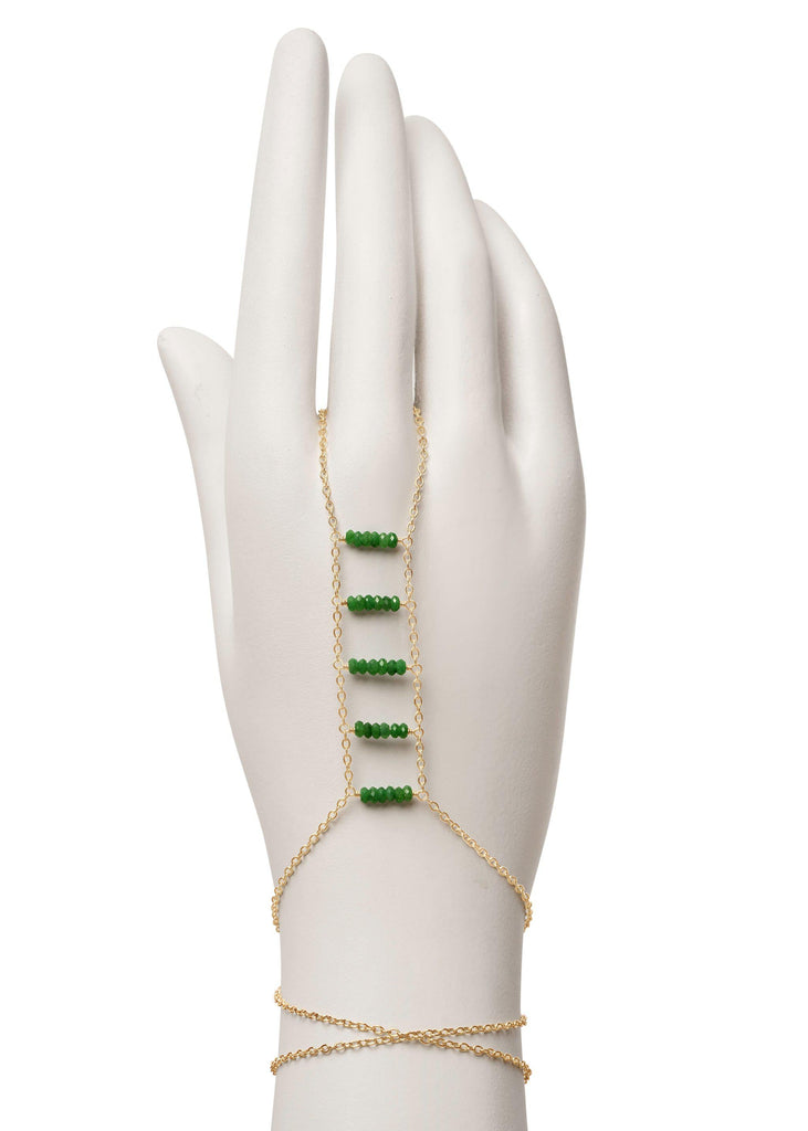 Gemstone Ladders to Bliss Beaded Handchain - Goldish