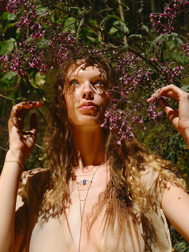 Cupid's Eye Gemstone Body Chain - Goldish